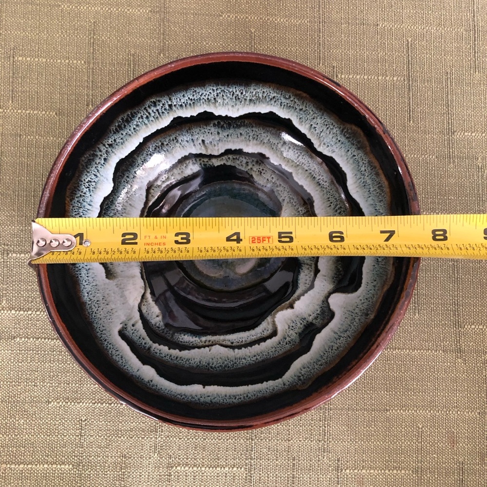 Handcrafted Ceramic Decorative Bowl - Brown and Black Glaze - Picture 4 of 5